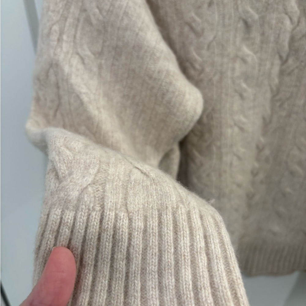 J. Jill Mock Neck Wool Blend Cable Knit Sweater Size XL see measurements - Picture 5 of 11